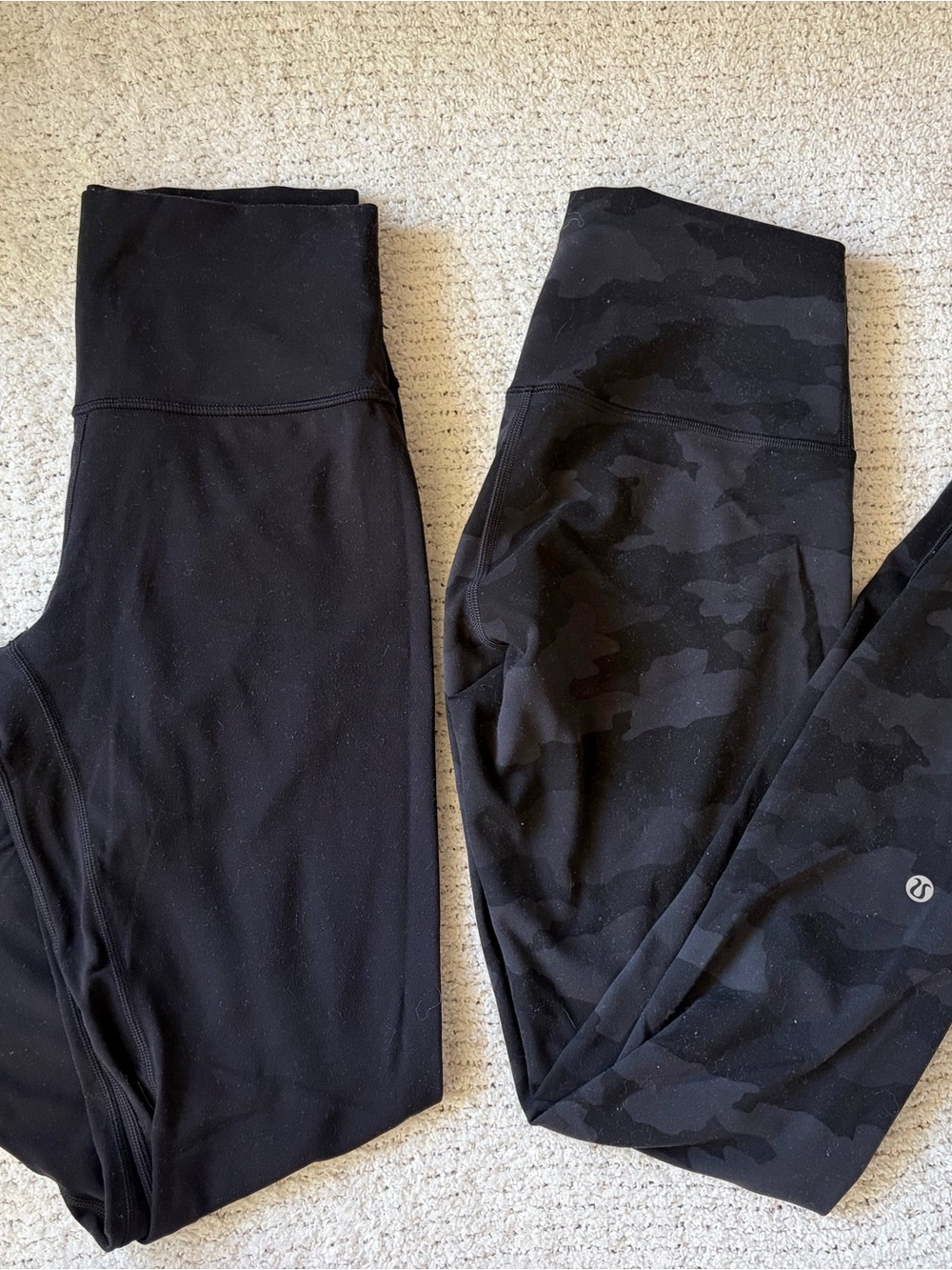 lululemon athletica Black & Black Camo High-Rise Leggings Pair